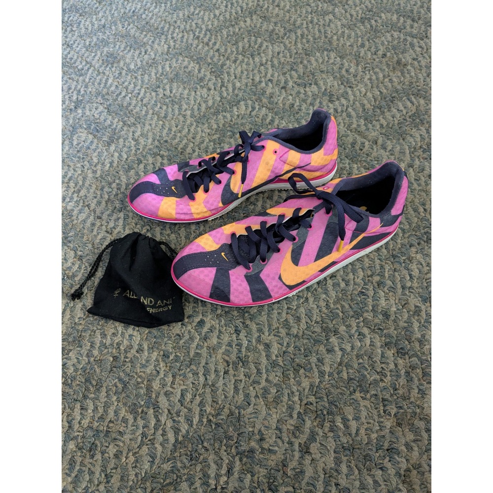 Nike Zoom Rival D 7 Track Spikes Pink Orange Navy Racing Shoes  Womens 8.5